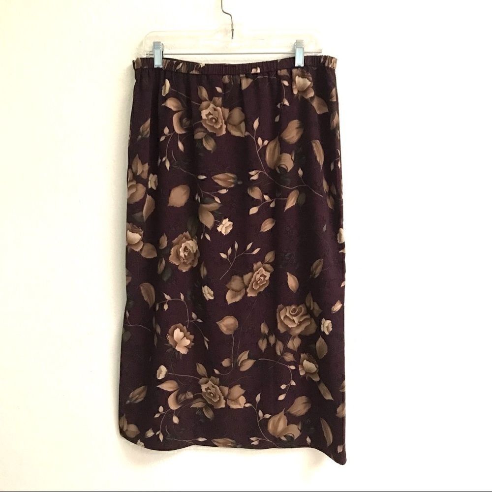 Laura Scott rose floral midi skirt LP‎
